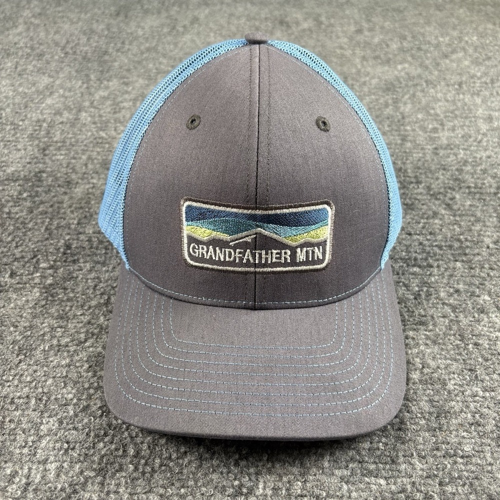 Grandfather Mtn NC Trucker Hat Richardson 112 Gray Blue Snapback Cap Hiking Camp